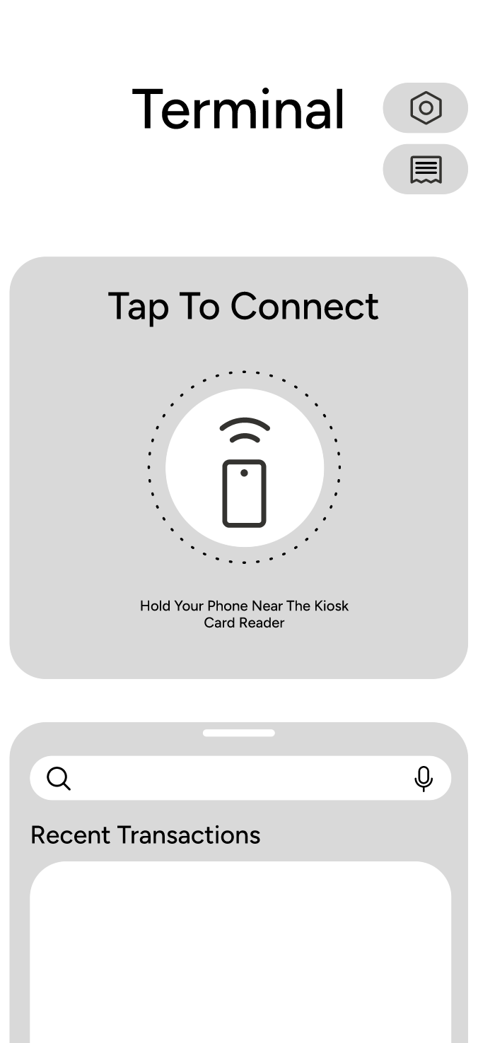 Terminal connect home wireframe